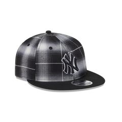 New York Yankees Black and White Plaid Retro Crown 9FIFTY Snapback Hat