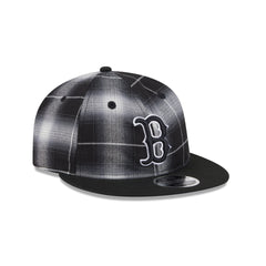 Boston Red Sox Black and White Plaid Retro Crown 9FIFTY Snapback Hat