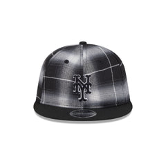 New York Mets Black and White Plaid Retro Crown 9FIFTY Snapback Hat