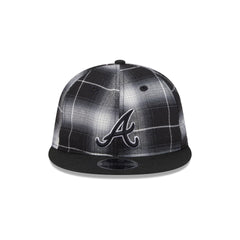 Atlanta Braves Black and White Plaid Retro Crown 9FIFTY Snapback Hat